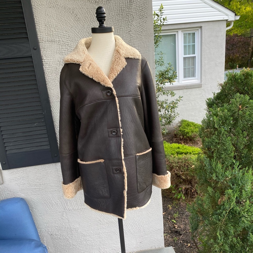 Leather shearling
